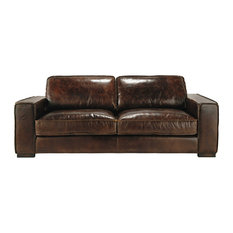 Sofá vintage de 3 plazas de cuero marrón Colonel