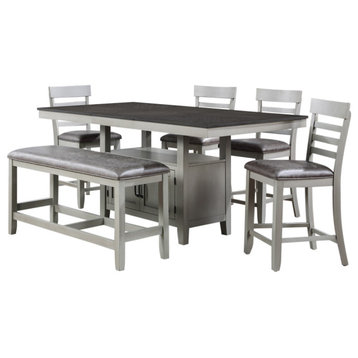 Hyland Dining Set, Table, Bench, 4 Chairs