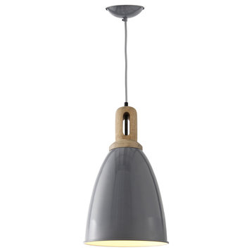 1-Light Pendant with Gray Cone Shade