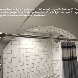 Front Mounted Straight Shower Rod - Shower Curtain Rods