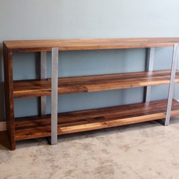 Custom Walnut and Steel Credenza - Entertainment Centers And Tv Stands
