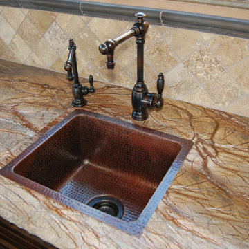 16" Gourmet Rectangular Hammered Copper Bar/Prep Sink (BREC16DB)
