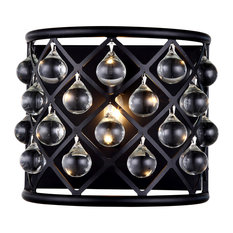 1213 Madison Collection Wall Sconce,11.5''x10.5'',Polished Nickel, Mocha Brown