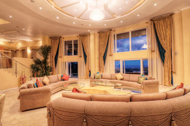 Transitional living room photo in Miami