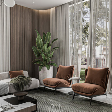Luxury Contemporary Villa Living Room Design – Dubai, UAE