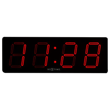 Digital Wall Clock, Plastic, LED, AC Adaptor