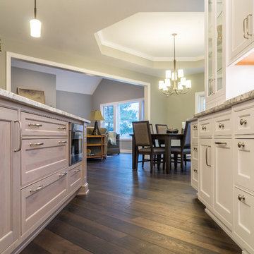 Modern Home with Wide Plank Dark Brown Hickory Hardwood Flooring