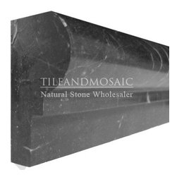 Nero Marquina Black Marble Ogee 1 Chairrail Molding Polished - Products