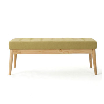 GDF Studio Anglo-Modern--Fabric-Bench Anglo-Modern--Fabric-Bench A, Olive Green