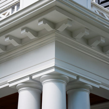 Detail of new portico's entablature details