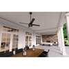 Hunter 52" Spring Mill Outdoor Matte Black Ceiling Fan, LED Light and Pull Chain
