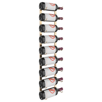 W Series Magnum/Champagne Wine Rack | Modern Wall Mounted Bottle Storage, Golden Bronze, 9 Bottles (Single Deep)