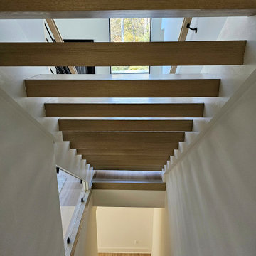 Project #111 | Open-Riser Staircase with Glass Panel Detail