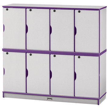 Rainbow Accents Stacking Lockable Lockers -  Double Stack - Purple