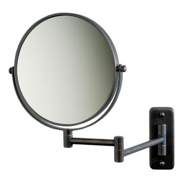 Modern Wall Mounted Make-Up Mirror, Bronze