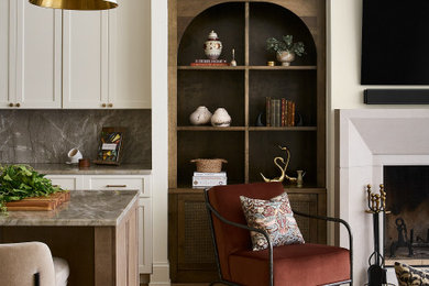 Inspiration for a transitional family room remodel in Chicago