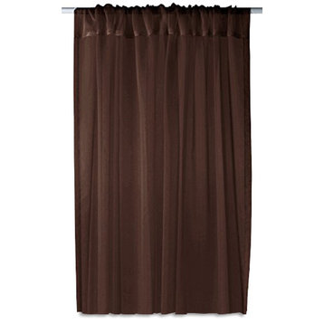 Home Collection Window Treatment Curtain Panel With Rod Pocket, Brown