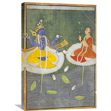 "Krishna and Tadha Enthroned" Artwork, 20" x 30"
