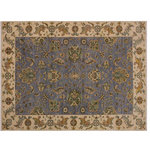 Bareen's Designer Rugs - Ziegler Kafkaz Sparks Grey/Ivory Wool Rug, 5'6 x 7'8 - A Persian influenced Turkish hand knotted rug made by skilled artisans capable of creating the most exceptional vegetable dyes and hand-spun New Zealand wool. This gorgeous one of a kind Peshawar Kafkaz handmade rugs is also known as a Chobi Rug. This gorgeous rug is extremely versatile and is famous for its soft pleasing color palette and informal design that works in a myriad of interiors. It has been expertly hand-tied, finished, sun-dried, and can contain up to 1.5 million knots. It takes 4 skilled artisans to hand knot this rug nine to twelve months to complete this piece of art. The invigorating colors and patterns in this rug will give your home an elegant and fresh appearance. While drawing upon the coloring and patterns of antique rugs, contemporary Peshawar pieces incorporate modern design motifs and feature vibrant color tones.Give your room a luxurious look and feel with this beautiful rug with gorgeous color pallet. The intricate design allows this oriental rug to creates a royal ambience in any decor. Hand knotted construction and natural fibers gives this rug soft feel under your feet.