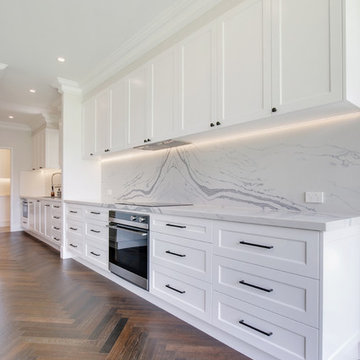 Kitchen with Book Matched Stone