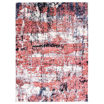 ECARPETGALLERY Geometric Abstract Rug 3'11" x 5'11" Pink, Marble