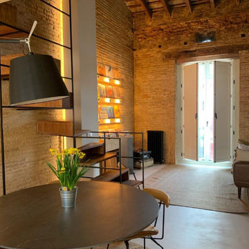 Salón Comedor y Escalera Estilo Industrial