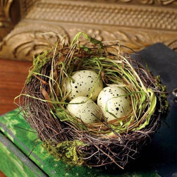 Faux Bird's Nest with Eggs - Decorative Objects And Figurines