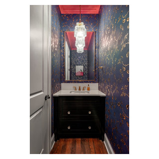 Elegant Primary En Suite, Powder Bathroom & Laundry Room w/ Matte Gold ...