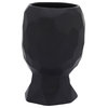 Porcelain, 5" Face Vase, Black