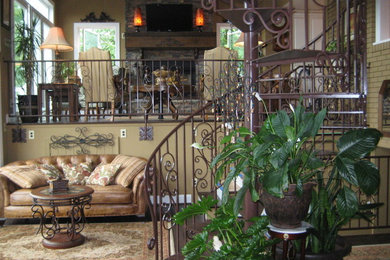Family room - contemporary family room idea in Other