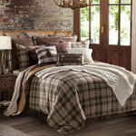 Paseo Road by HiEnd Accents - Huntsman Comforter Set, King - Bring the Scottish highlands to your home with the Huntsman collection which showcasing subtle brown and cream plaids with hints of green and burgundy. The Huntsman plaid pattern is easily paired with many of the other bedding sets in the lodge, hunting or western collections. Four piece king set includes comforter, bedskirt and (2) king pillow shams. Measurements: king comforter 110" X 96", king bedskirt 78" X 80" + 18", king pillow sham 21" X 34". Dry clean recommended. Comforter: face: 35% cotton/65% polyester, back: 100% cotton, filling: 100% polyester, bedskirt: 100% polyester, pillow sham: 80% polyester/20% cotton. Imported.