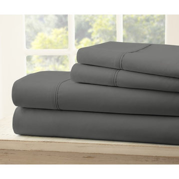 Becky Cameron Premium Ultra Soft Luxury 4-Piece Bed Sheet Set, Twin, Gray