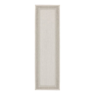Gray and Ivory Indoor Outdoor Area Rug - Transitional - Outdoor Rugs ...