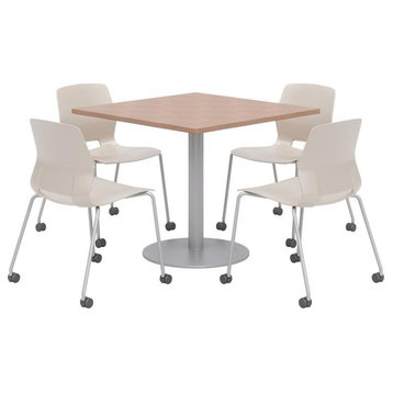 Olio Designs Cherry Square 42in Lola Dining Set - Moon Caster Chairs