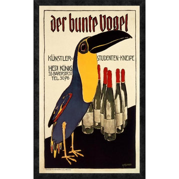 "Der Bunte Vogel" Framed Canvas Giclee by Albert Weisgerber, 24x38"