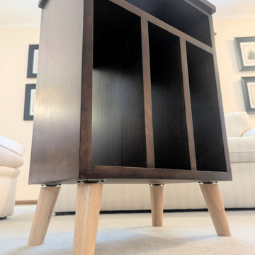 Custom Cherry Record Player Stand | Vinyl Record Storage Cabinet