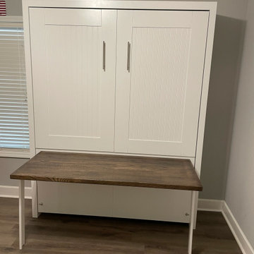 Custom Built Vertical Queen Size Murphy Bed with Desk Combination