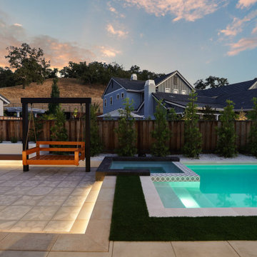 Backyard Transformation with Pool, BBQ & Volleyball Court
