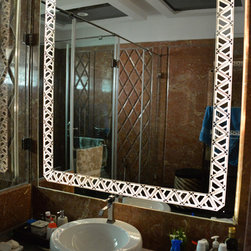 Trios Mirror 64inch by 64inch, Private Residence, Ahmedabad - Bathroom Mirrors