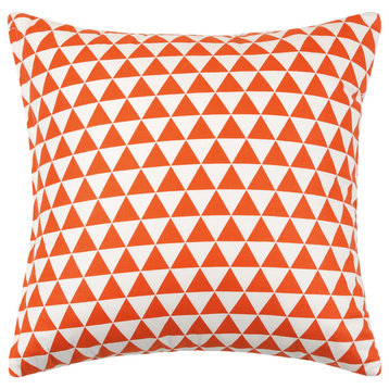 Pettit Persimmon Orange Triangle Pattern Throw Pillow Cover