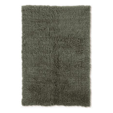 Linon Shag Flokati 3' x 5' Rectangle Area Rugs With Olive Finish FLK-3AM0435