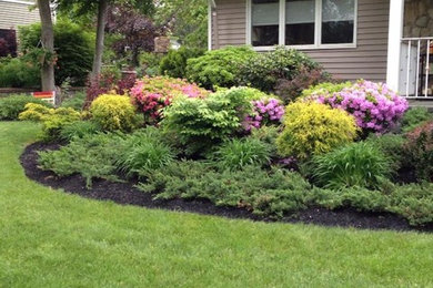 Inspiration for a mid-sized traditional partial sun front yard mulch formal garden in Other.