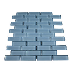 1x3 Blue Glossy Subway Glass Mosaic Tiles - Home Accessories & Decor