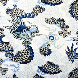 Oriental dragon fabric Asian Chinese Japanese - Fabric