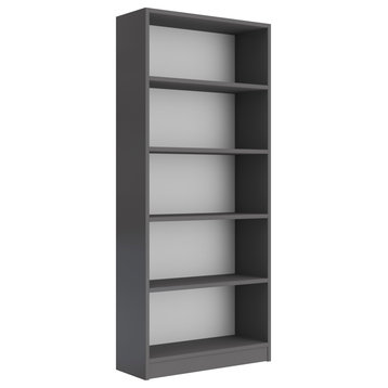 ALISTA Bookcase, Slate Grey/White