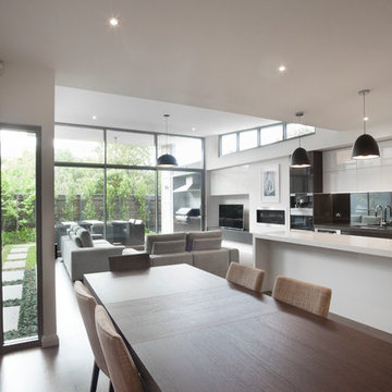 Port Melbourne Residence - Kitchen, living and dining area