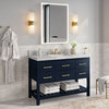 Arcadia Bath Vanity, Heritage Blue, 48", Gold Hardware, Single, Freestanding