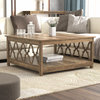 Heron 34.9" Square Wood Top Coffee Table, Knotty Oak
