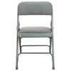 Advantage Padded Metal Folding Chair Fabric Seat, Gray Fabric/Gray Metal