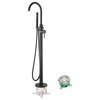 Dyconn Faucet Kasba BTF43-BLK Free Standing Tub Filler Faucet with Hand Shower